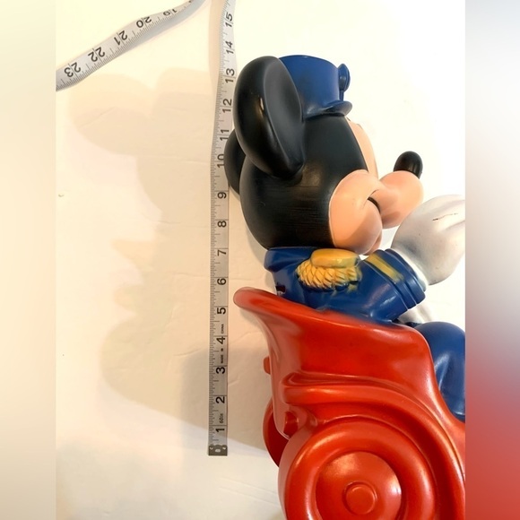 Vintage 1977 Plastic Disney Mickey Mouse Bank Band Leader  Piggybank W/plug - Picture 8 of 9